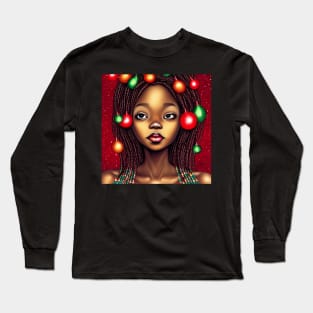 Black Girl Christmas Art Long Sleeve T-Shirt